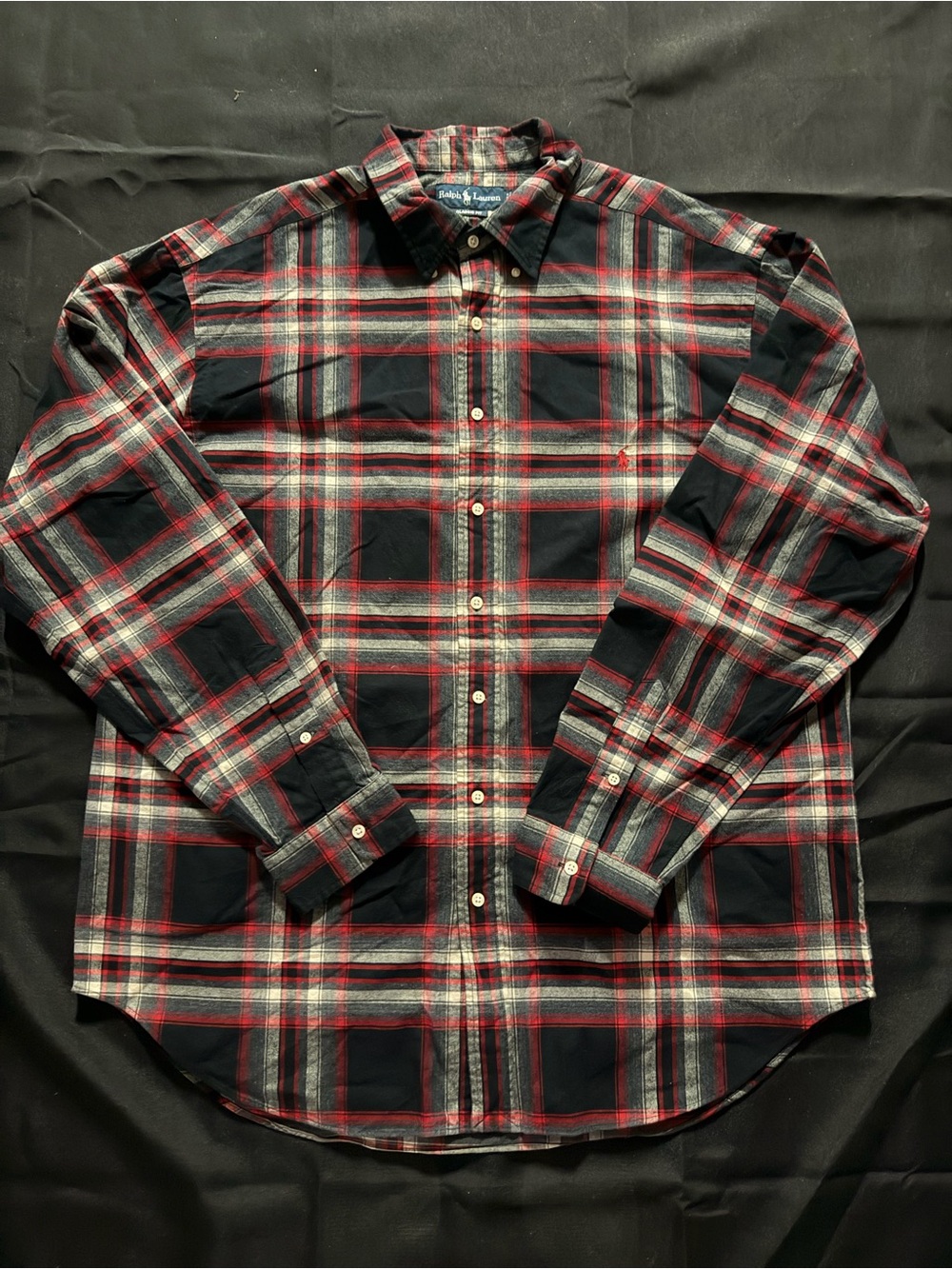 Polo by Ralph Lauren Navy, Red & White Plaid Button-Down Shirt